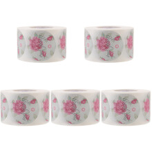 5Rouleaux Autocollants Fleurs Multicolores Étiquettes Enveloppes Déco