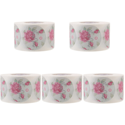 Adhesive Multi Color Flower Label Stickers for Gift and Envelope
