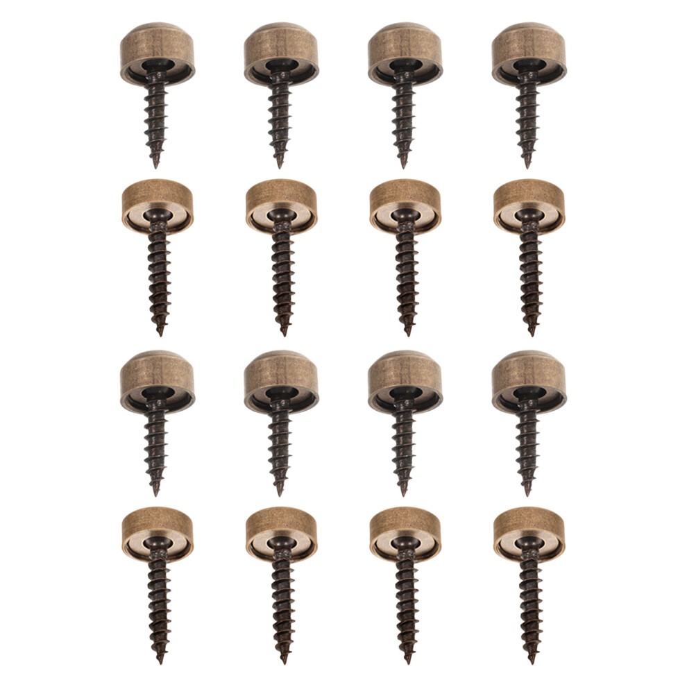 16Pcs Gold Brass Self-Tapping Decorative Screws With Caps For Home Use 3753024943170