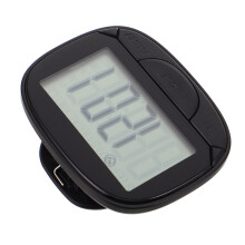 Lightweight Black ABS Clip on Pedometer with Easy Read LCD Display