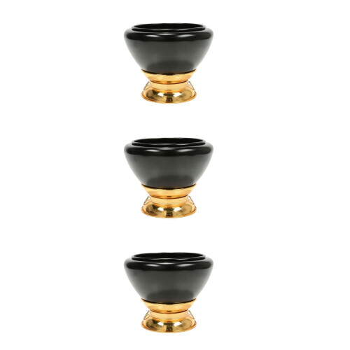 3Pcs Black Copper Singing Bowls for Yoga Decor