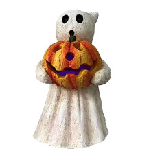 Halloween Pumpkin Figurines Rustic Resin Halloween Statue Pumpkin Figurines Novelty Halloween Decorations C