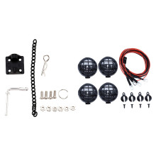 1/10 Rc Rock Crawler Metal Tow Shackle Trailer Hook with 4 Led White Light with Lampshade