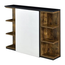 Wandspiegel für das Badezimmer mit Tür 64 x 80 x 20 cm in dunkler Holzoptik