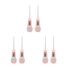 6St Roze Thermometer Voor Voedsel Kinderen ABS Rvs Draagbaar
