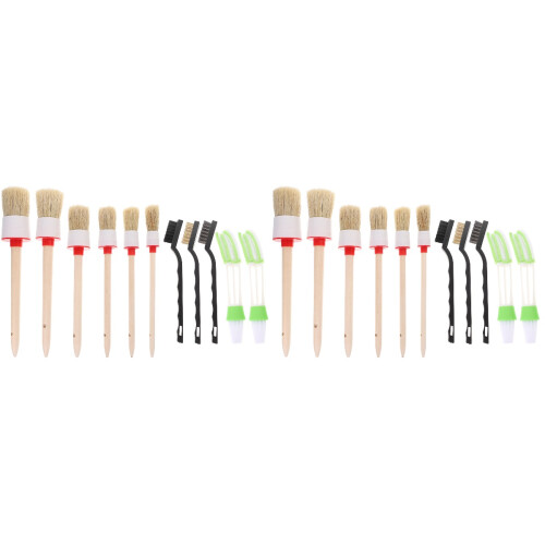 2Sets Vehicle Detailing Brush Set White Durable Interior Cleaning Kit