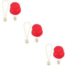 3Ensembles Kit 90S Hip Hop Chapeau Bob Anneaux Colliers Symbole