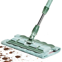 Flat Mop with 360 Rotating Head and Telescopic Handle, Reusable Microfiber Pads for Tile and Wood Floors