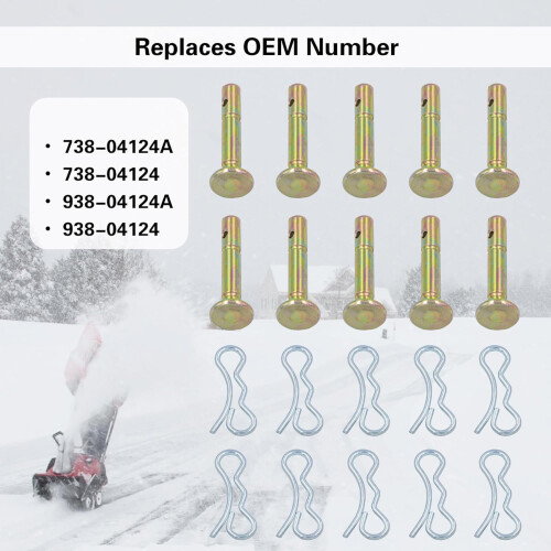 20Pairs Replacement Pin for Snow Blowers Shear and Cotter Type 1