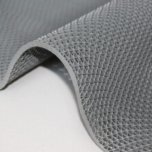 Non Slip Drainage Floor Mat Roll 3x16.4ft Cuttable Waterproof PVC Mat for Pool Bathroom Kitchen Garage Gray