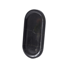 Stylish Bathroom Accessory Marble Storage Tray-Black 25x12cm