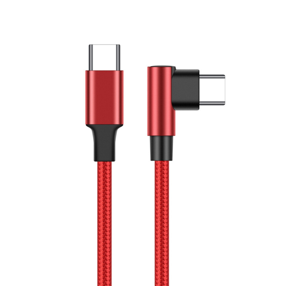 60W Usb C Cable Right Angle Design Nylon Braided For-25Cm Red 7751001353550