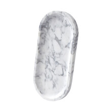 Marble Jewelry Holder Display Tray Countertop-White 30x15cm