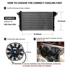 2X Universal Slim Fan Push Pull Elektrischer Kühlerlüfter 12 V 80 W Motorlüfter mit Montagesatz (Durchmesser 12 Zoll)