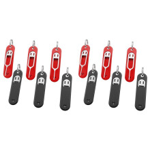 12 PièCes Outil de Retrait de Carte Sim-Outil de Retrait de Broche D'ÉJection de Plateau de Carte Sim, avec Porte-CléS Amovible, Noir + Rouge