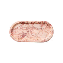 Marble Jewelry Holder Storage Organizer For-red pink 25x12cm