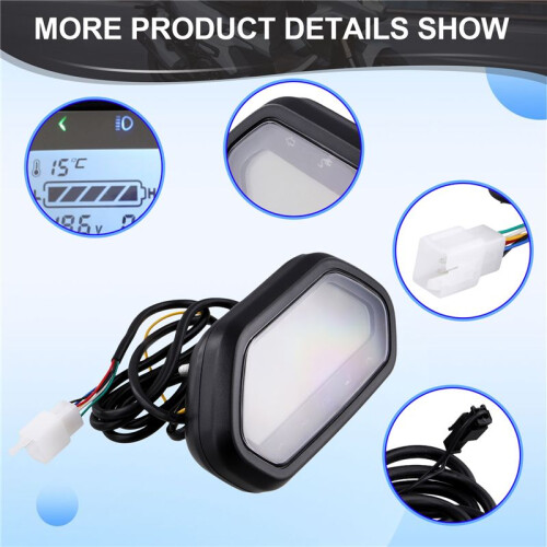 48V 60V 72V Electric Motorcycle Digital LCD Odometer Speedometer Tachometer 2