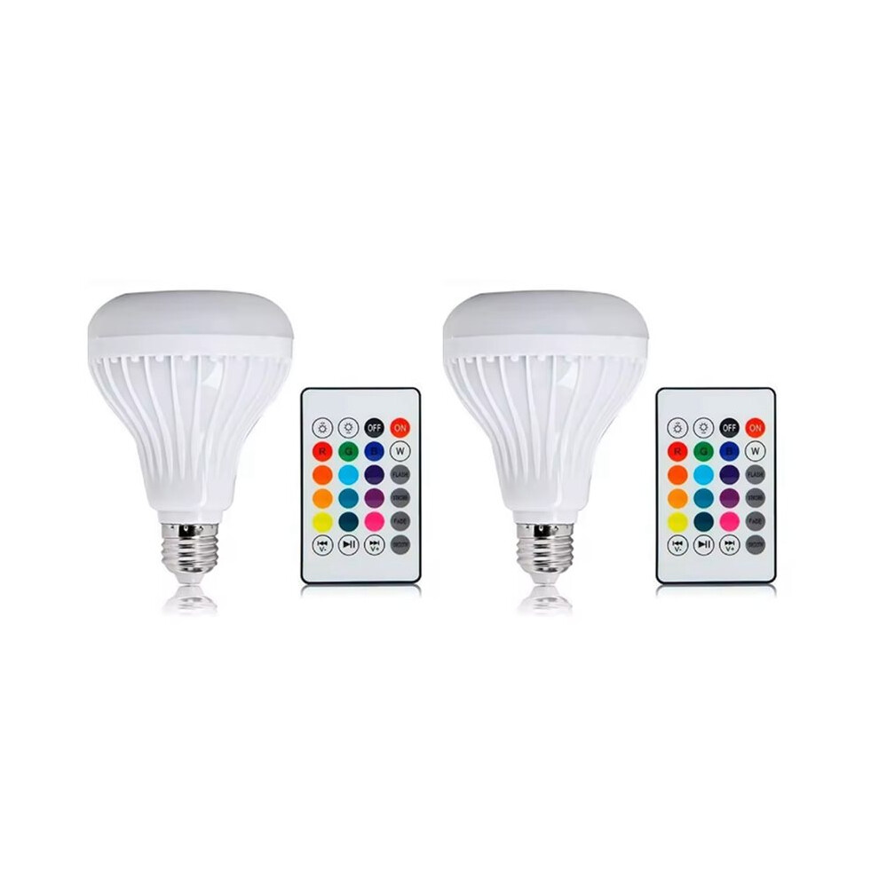 2X E27 Rgb Wireless Speaker Bulb Music Playing Dimmable Led Bulb Lamp With Remote Controller Light 4713482002061