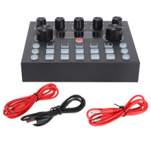 USB V8 externe geluidsmixer met stemvervormer en diverse geluidseffecten voor thuis-KTV, spraakchat, livestreaming en opnames, professionele nagalm.