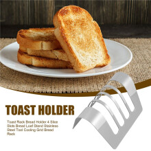 Portapane Toast Portapane 4 Fessure per Fette Portapane Portapane nel Acciaio Inox Griglia di Raffreddamento Portapane