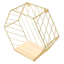 IJzeren Wandplank/Decoratief Opbergrek: Zeshoekige Wandplank Zonder Boren voor Keuken en Badkamer