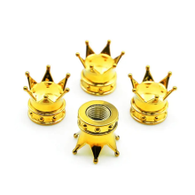 Anti Corrosion Chrome Plated Valves Cap for Cars SUVs and-Gold