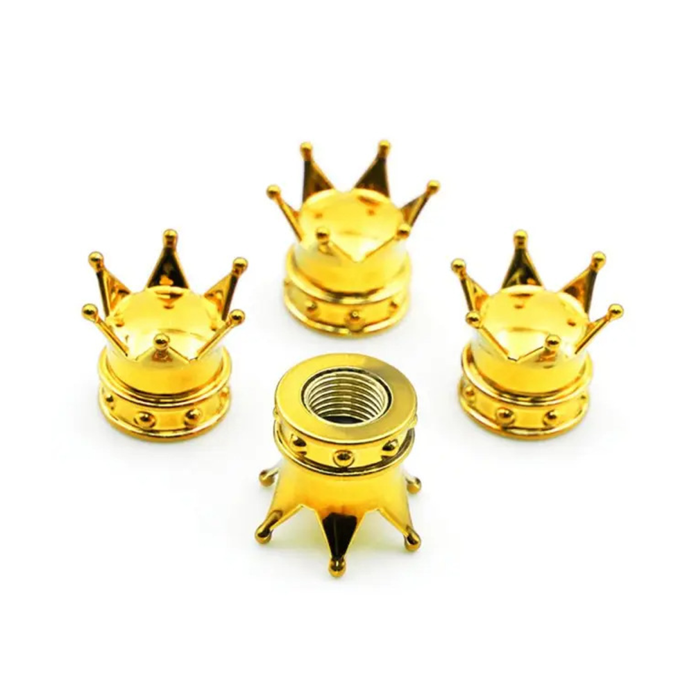 Leak Proof Quick Install Crown Decorated Valves Cap For- Gold 7751001365782