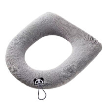 Soft Warm Toilet Seat Cover Pad – Stretchable Washable Fabric with Easy Handle for Universal Bathroom Fit