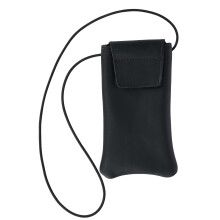 Boston Leather Solid Leather Eyeglass Case with Neck String