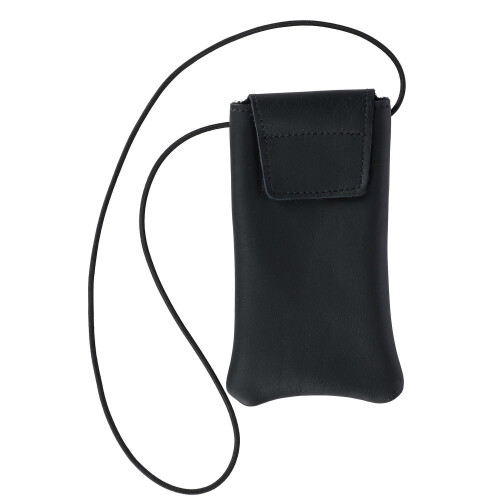 Boston Leather Solid Leather Eyeglass Case with Neck String
