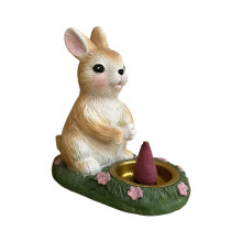 Cute Resin Bunnies Figurine Fragrances Incenses Holder-1