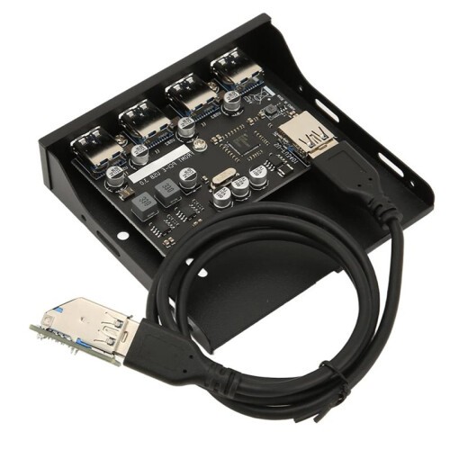 4 Port Front Panel PCIE to USB 3.0 Hub 3.5 Inch PC Front Panel Internal Card Reader for Computer Case Expansion