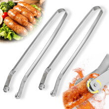 2 Pcs Stainless Steel BBQ Tongs Long Handle Grilling Tongs for Meat Vegetables Steak
