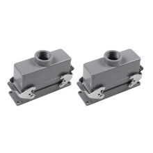 2X Rectangular H24B-He-024-1 Heavy Duty Connectors Power 24 Pin Cores  16A 500V Screw Feet Aviation Plug Socket
