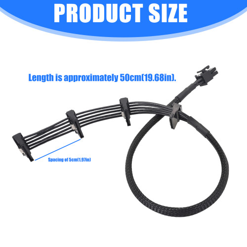 Heavy Duty 6Pin Modular Power Supply Cable To Multiple SATAs 2