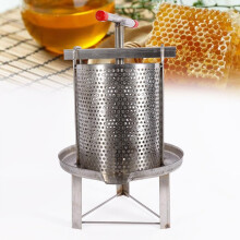 Honey Press Machine Manual Stainless Steel Wax Presser with Fine Mesh Filtration for Beekeeping and Fruit Oil