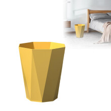 Small Trash Can 2.2 Gallon Plastic Wastebasket Yellow Compact SpaceSaving Bin for Bathroom Kitchen Office
