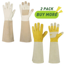 Rose Pruning Gloves 2 Pairs Thorn Proof Long Cuff Garden Gloves for Men and Women Gardening Gift