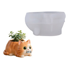 Cats Shape Small Flower Container Silicone Mold for Crafting