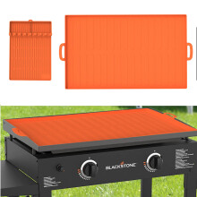 Accessories for Blackstone Griddle Silicone Mat Set, Large NonSlip Food Grade Drip Pad Tool Holder (Orange 2pcs)