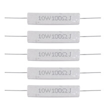 5 Pcs 10W Watt 100 ohms 5% de resistances bobinees de ciment Axial