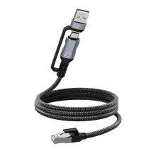 Adaptateur Ethernet USB A Vers USB C Vers RJ45 100 Mbps Câble Réseau LAN RJ45 Vers USB/Type-C 100 Mbps pour Ordinateur Portable, PC et Téléphone