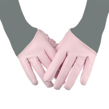 Elegant Half Finger Gloves Women  Leather Breathable For-pink
