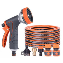 Expandable Garden Hose with 9Pattern Spray Nozzle, NoKink Flexible Water Hose Set, Red 5m