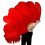 Large Furry Dance Fan Natural Feather Adjustable-Red S1 1