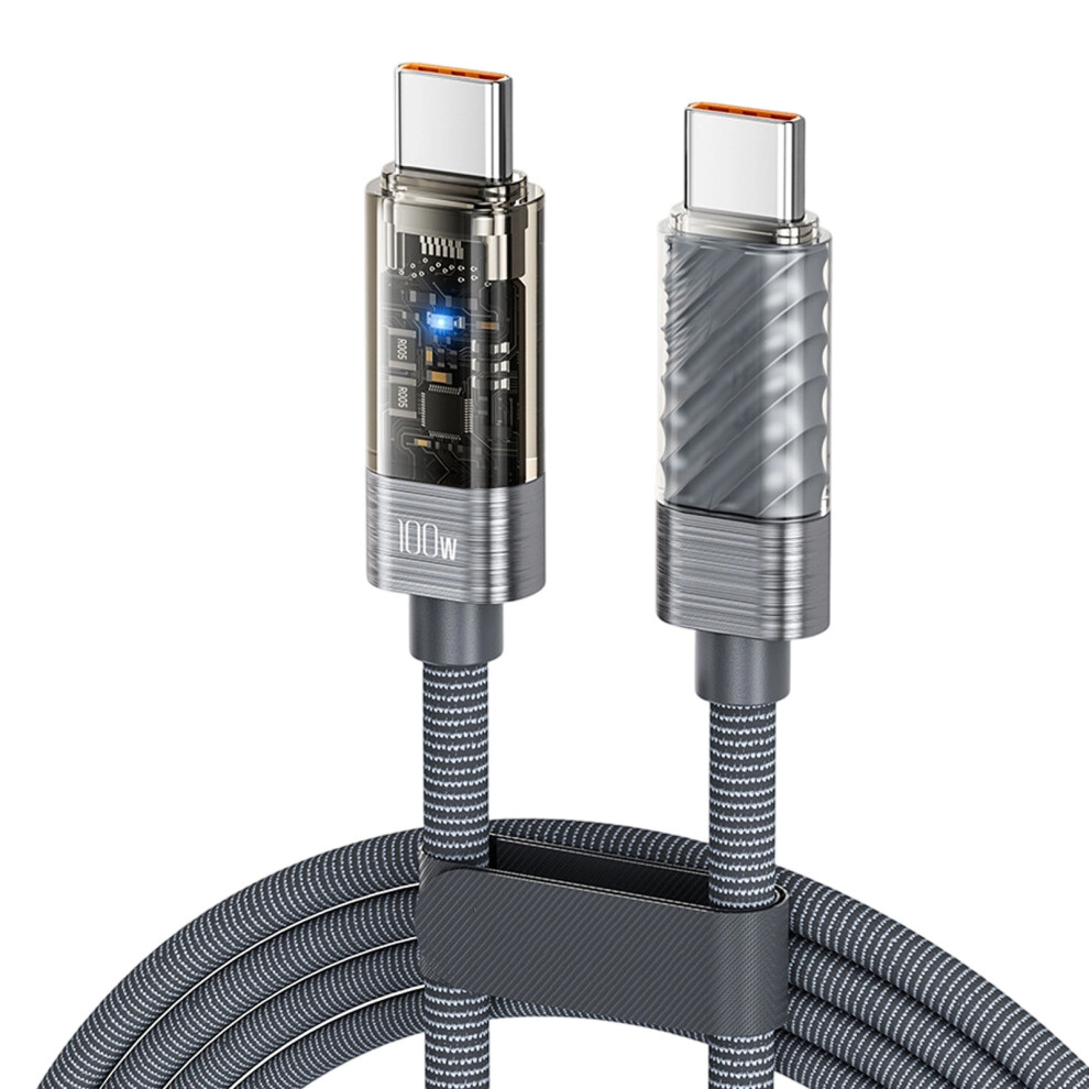 Clear Fast 100W Usb C To Usb C Cable Chargers Cable- 1M Grey 7751001373589