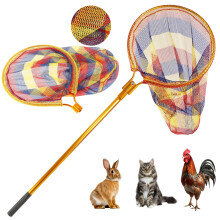 Gold Animal Catch Pole with Durable Metal Frame and Net, Versatile Catch Control for Dogs, Cats, Chicken and Duck