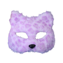 Faux Furs Wolf Foxes Mask Plush Cats Half Face Mask-Purple