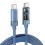 Fast Speed 100W USB C to USB C Charging Wire Clear Auto-Blue 2m 1