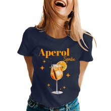 Women's Prom T-shirt Cocktail Print Lightweight Top-Gray L